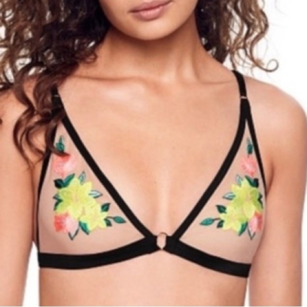 floral PINK bralette